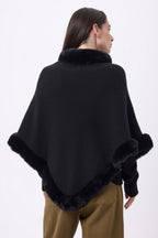 Capa con piel Alli - Negro - Mujer