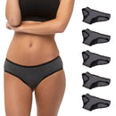 Set Of 5 Alma Menstrual Shorties - Anthracite Grey