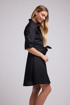 Robe Courte Manches Mi Longues - Noir