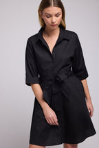 Robe Courte Manches Mi Longues - Noir