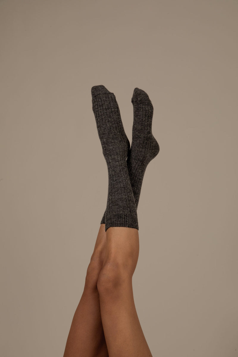 Chaussettes Laine Alpaga - Anthracite