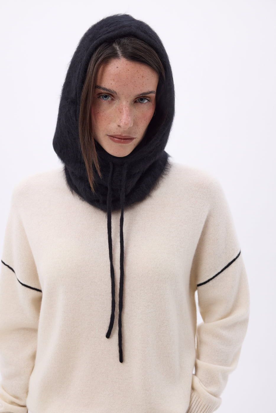 Cagoule – Cachemire Brossé Alta - Noir - Mixte