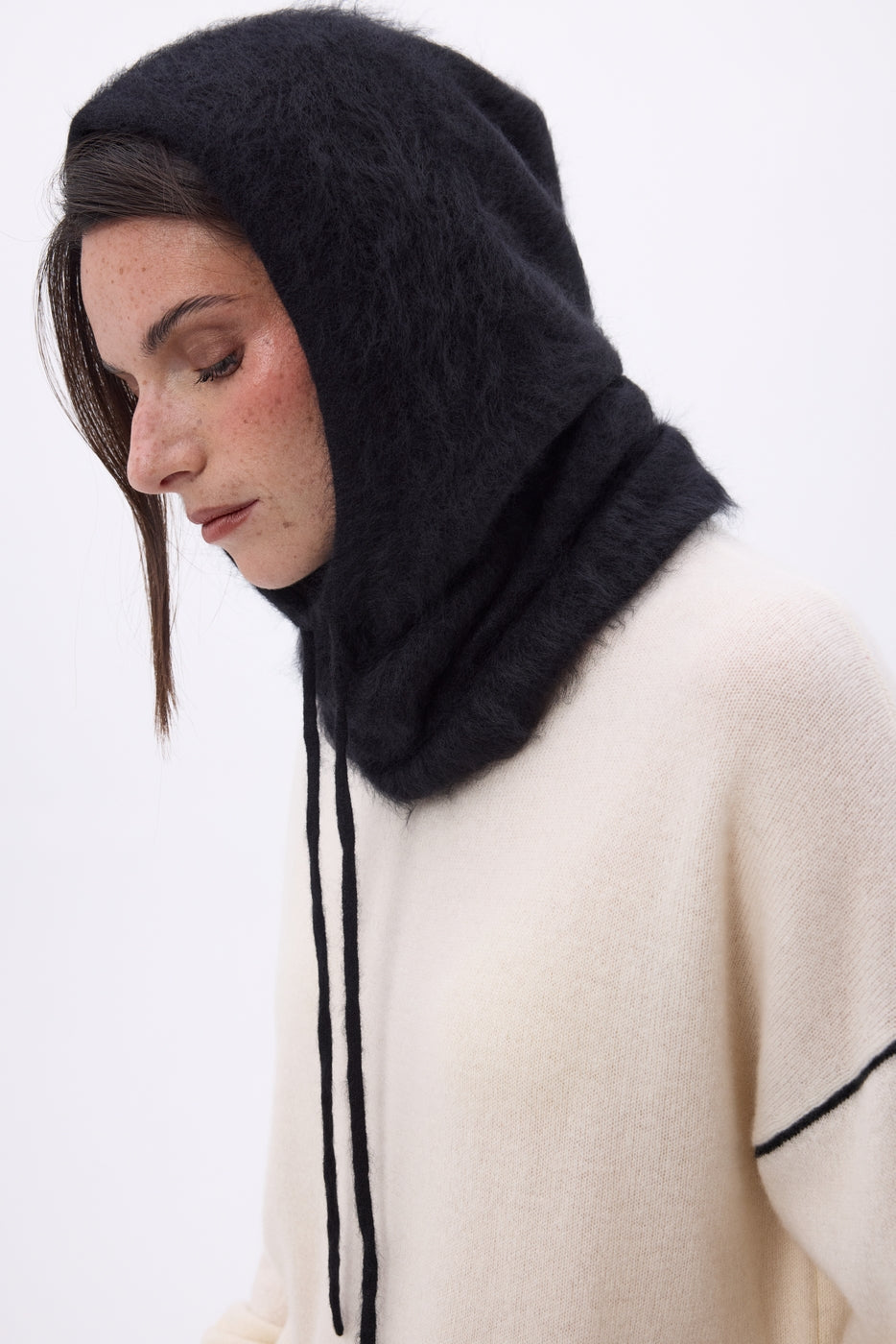 Cagoule – Cachemire Brossé Alta - Noir - Mixte