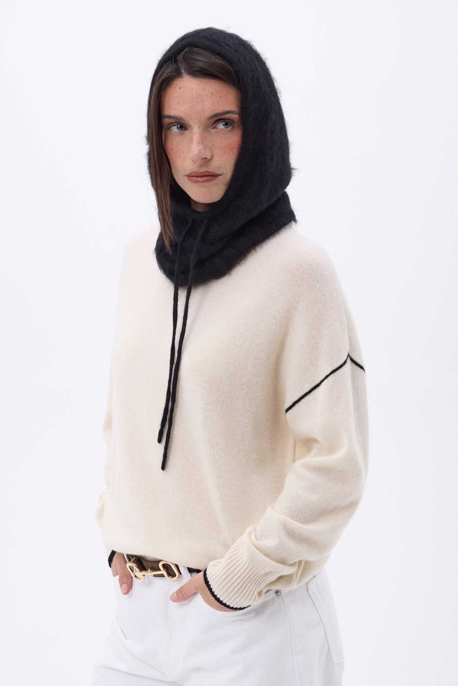 Cagoule – Cachemire Brossé Alta - Noir - Mixte