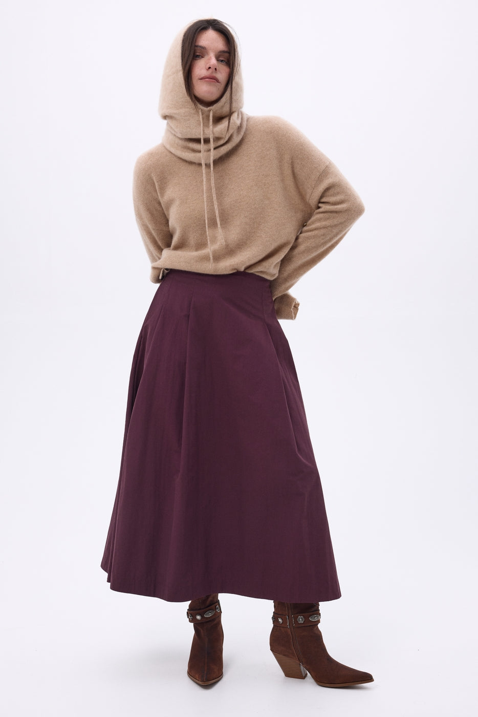 Pasamontañas – Cachemira cepillada Alta - Beige crema - Unisex