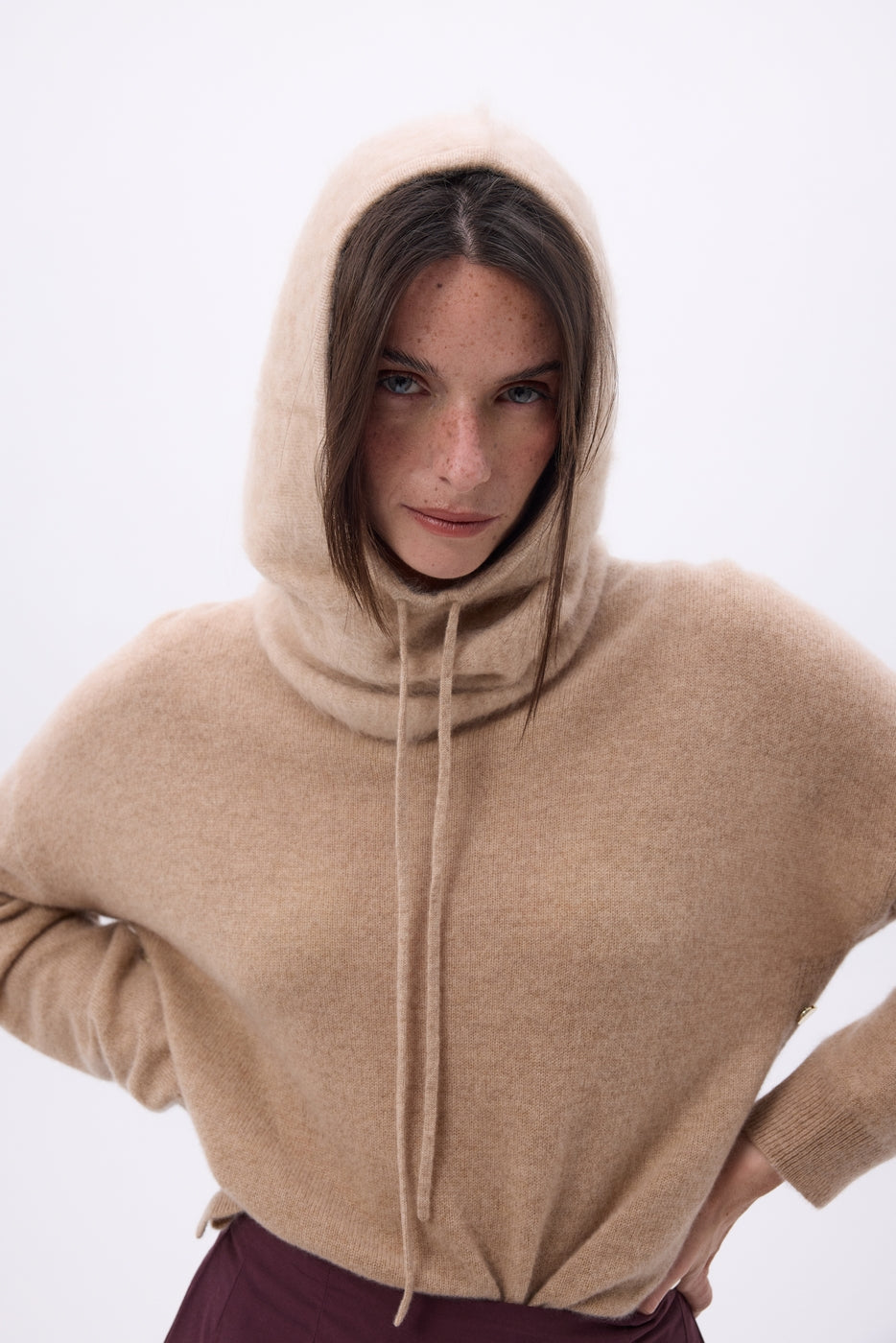 Pasamontañas – Cachemira cepillada Alta - Beige crema - Unisex