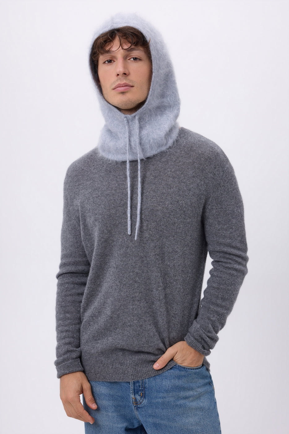 Passamontagna – Cashmere spazzolato Alta - Grigio chiaro - Unisex - 100% cashmere spazzolato
