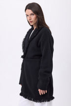 Gilet Oversize À Ceinture Alya - Noir - Femme