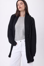 Gilet Oversize À Ceinture Alya - Noir - Femme