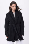 Gilet Oversize À Ceinture Alya - Noir - Femme