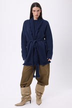 Chaleco oversize con cinturón Alya - Azul marino - Mujer