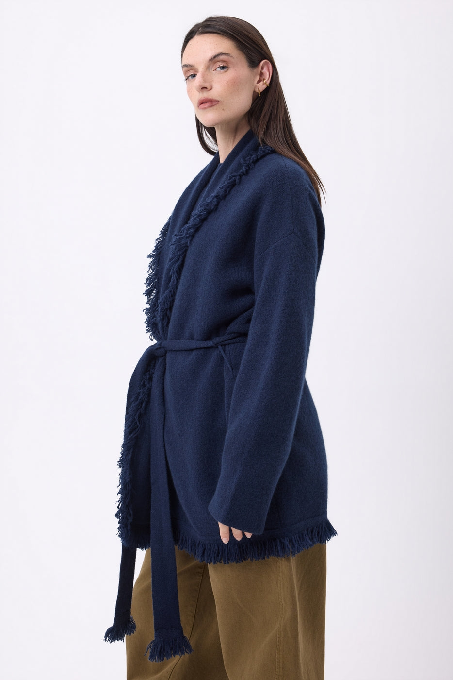 Chaleco oversize con cinturón Alya - Azul marino - Mujer