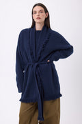 Chaleco oversize con cinturón Alya - Azul marino - Mujer