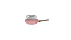28cm Sauté Pan With Lid + Basket - Forged Aluminum - Ceramic Coating - Pink