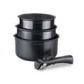 Set 3 Saucepans 16-18-20 Cm And 1 Handle - Black