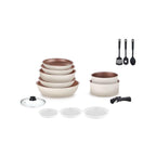 18 Piece Cookware Set - Cream White
