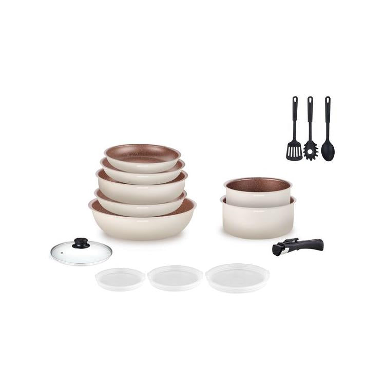 Juego de utensilios de cocina de 18 piezas - Blanco crema