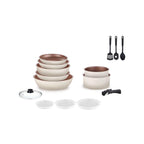 18 Piece Cookware Set - Cream White