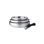 Set of 3 Frying Pans 20/24/26cm - Stainless Steel - Stainless steel