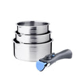 Set 3 Saucepans 16-18-20 Cm And 1 Handle - Stainless Steel