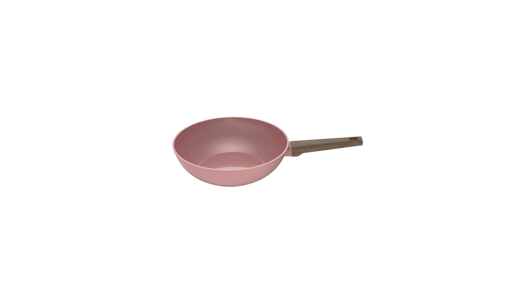 Wok 28cm - Forged Aluminum - Ceramic Coating - Pink