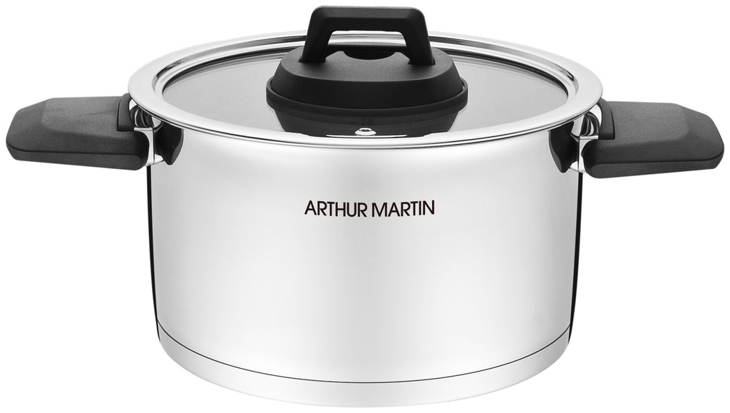 Juego de 3 Ollas 2/4/6L - Asas Abatibles - Acero Inoxidable - Inox
