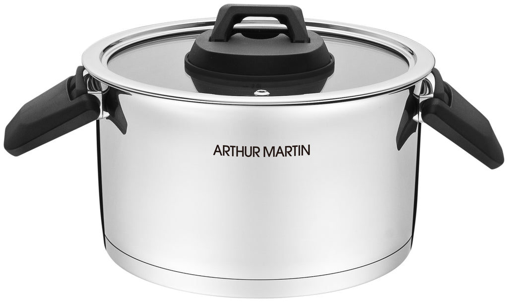 Juego de 3 Ollas 2/4/6L - Asas Abatibles - Acero Inoxidable - Inox