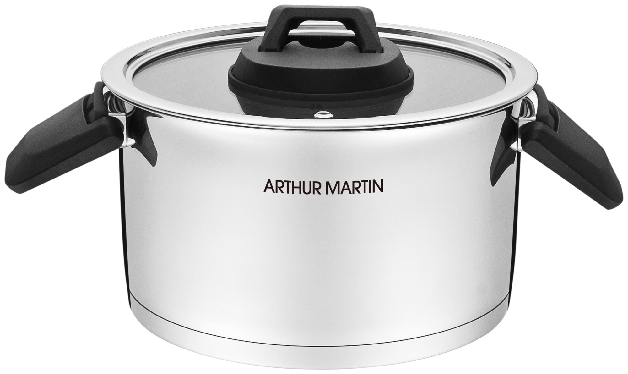 Juego de 3 Ollas 2/4/6L - Asas Abatibles - Acero Inoxidable - Inox