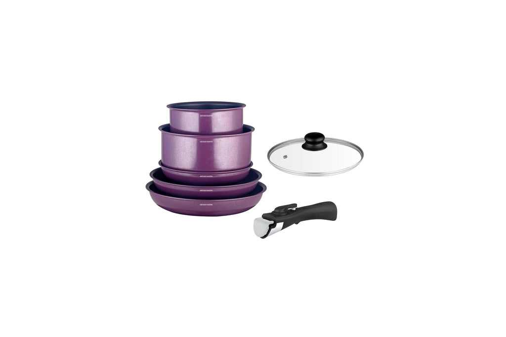 Battery 7 Pieces - Aluminum - Non-Stick - Purple