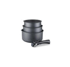 Set of 3 Saucepans 16/18/20cm - Aluminum - Non-Stick - Matt Gray