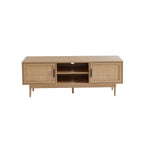 Amana - Mueble de TV - Efecto roble y rejilla de ratán
