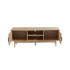 Amana - Mueble de TV - Efecto roble y rejilla de ratán