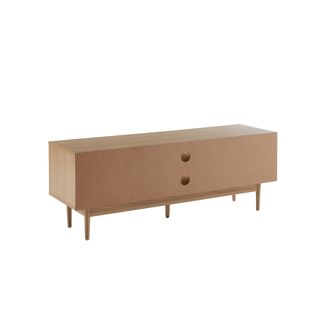 Amana - Mueble de TV - Efecto roble y rejilla de ratán