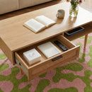 Coffee Table - Amana - Oak Effect & Rattan Canework