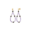 Boucles D'Oreilles Amante Amethyste/Onyx