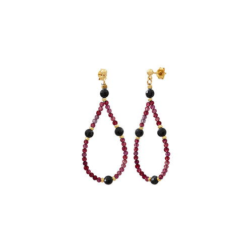 Amante Boucles D'Oreilles Grenat/Onyx