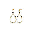 Amante Boucles D'Oreilles Hematite Light Gold/Onyx