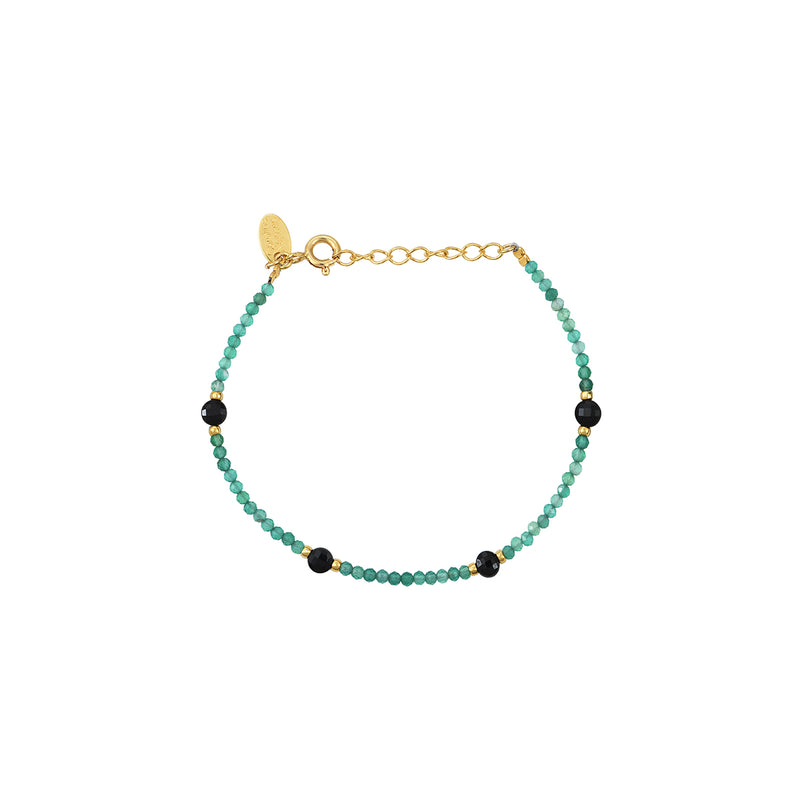 Amante Bracelet Agate Verte/Onyx
