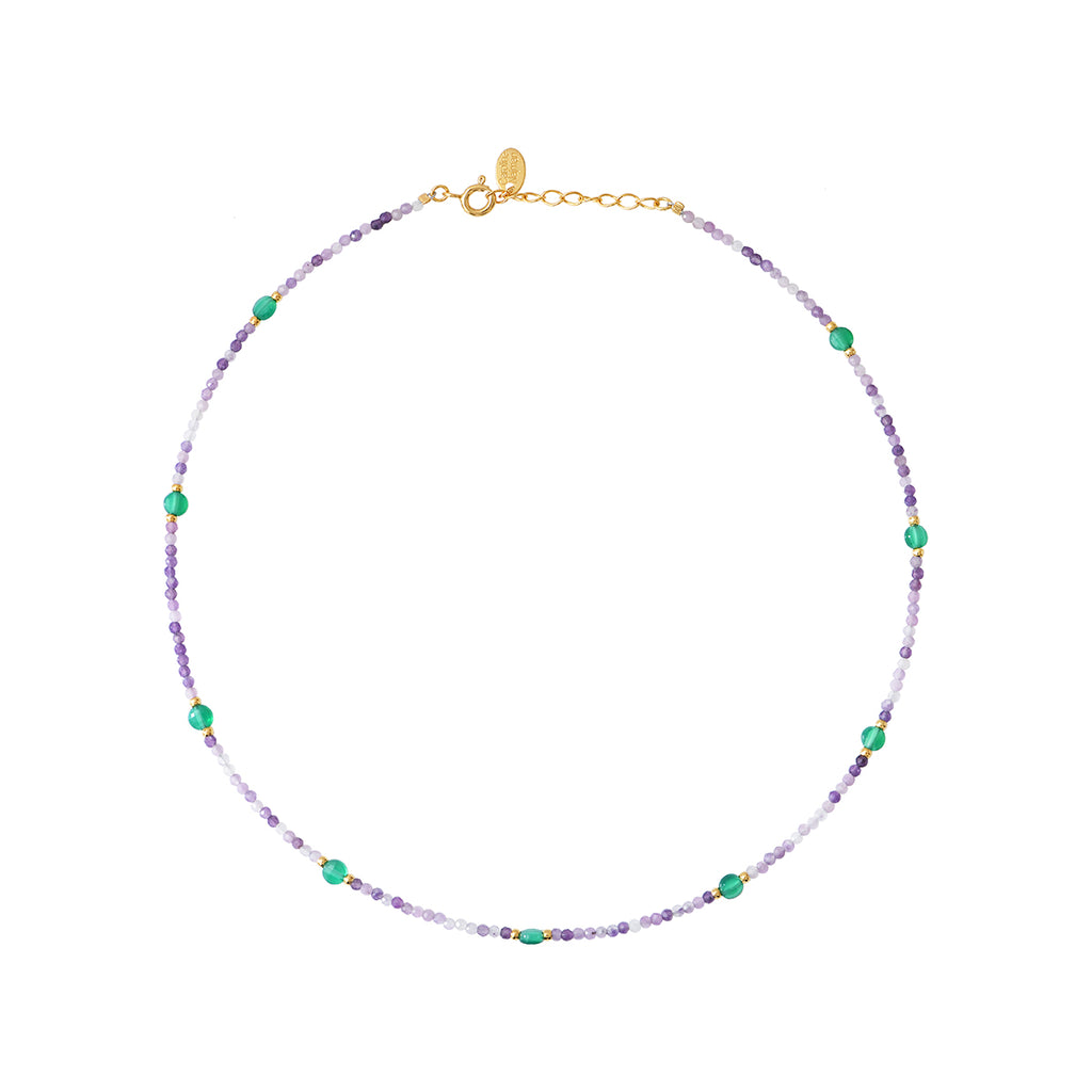Collar Amante Amatista/Nácar Blanco
