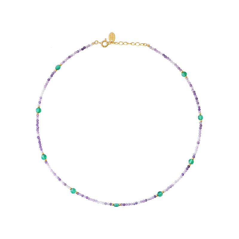 Collier Amante Amethyste/Nacre Blanche
