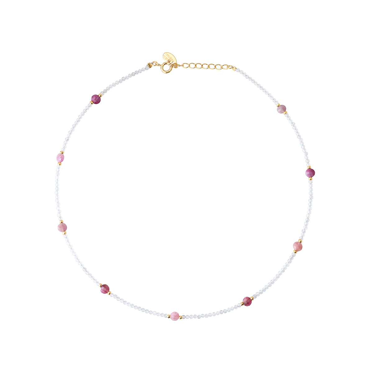 Collier Amante Labradorite/Tourmaline Rose
