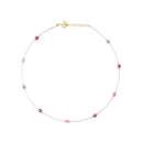 Collier Amante Labradorite/Tourmaline Rose