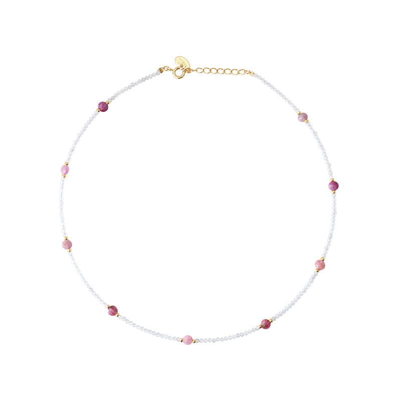 Collier Amante Labradorite/Tourmaline Rose