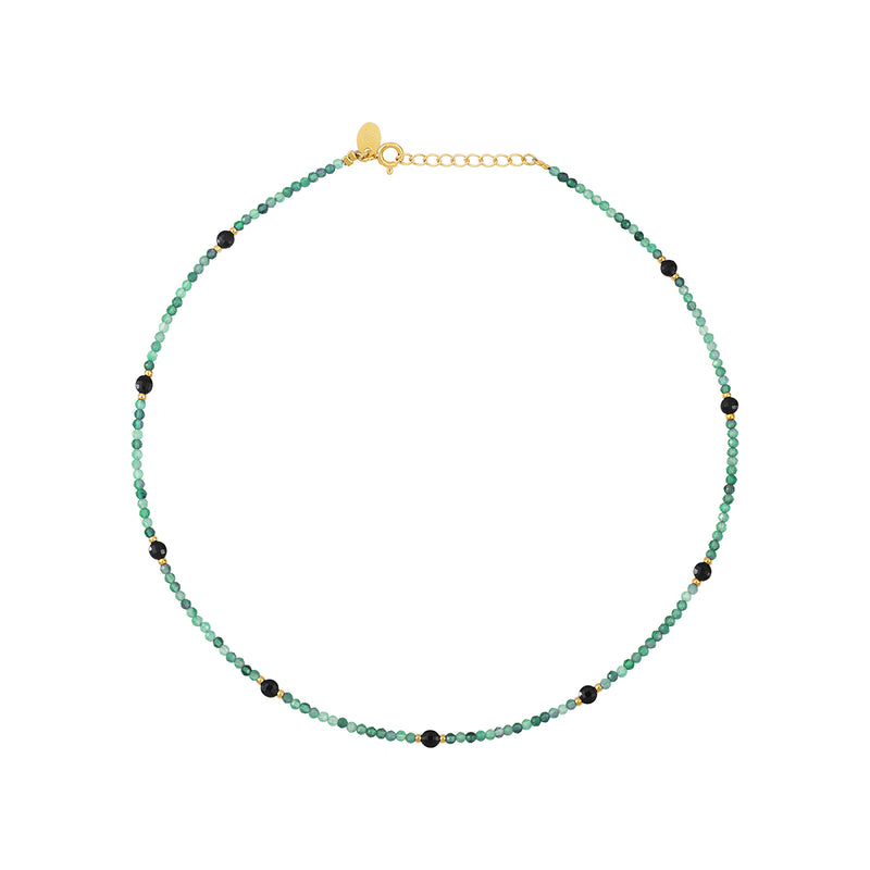 Collier Amante Agate Verte/Onyx