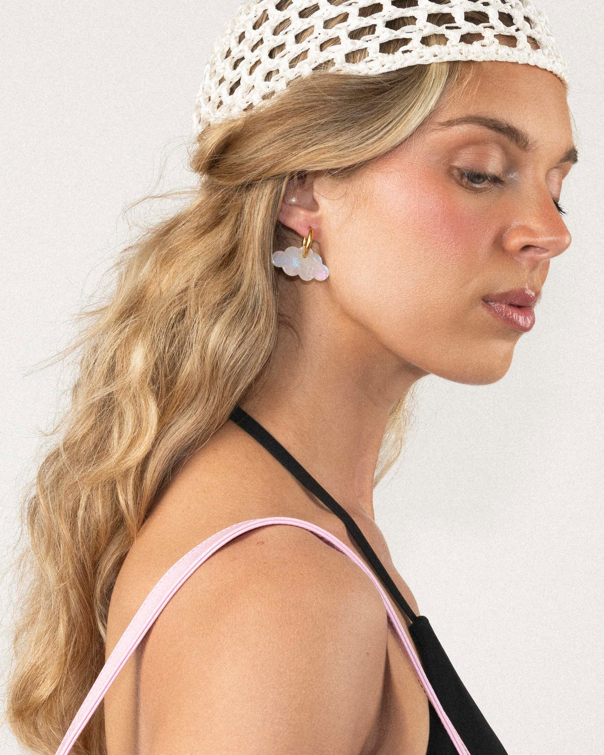Boucles D'Oreilles Nuage - Irisé Blanc