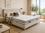 Chambourcy - Ensemble Matelas + Sommier - Blanc/Noir