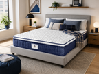 Chantilly - Ensemble Matelas + Sommier - Blanc/ Bleu