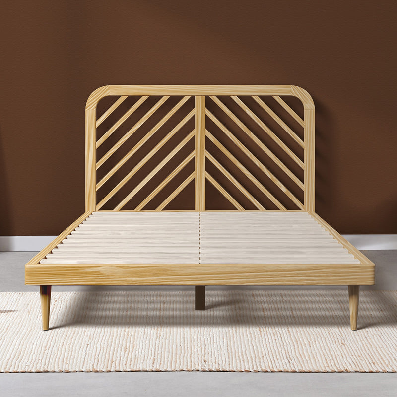 Cama de madera Alba - Acabado pino macizo / roble