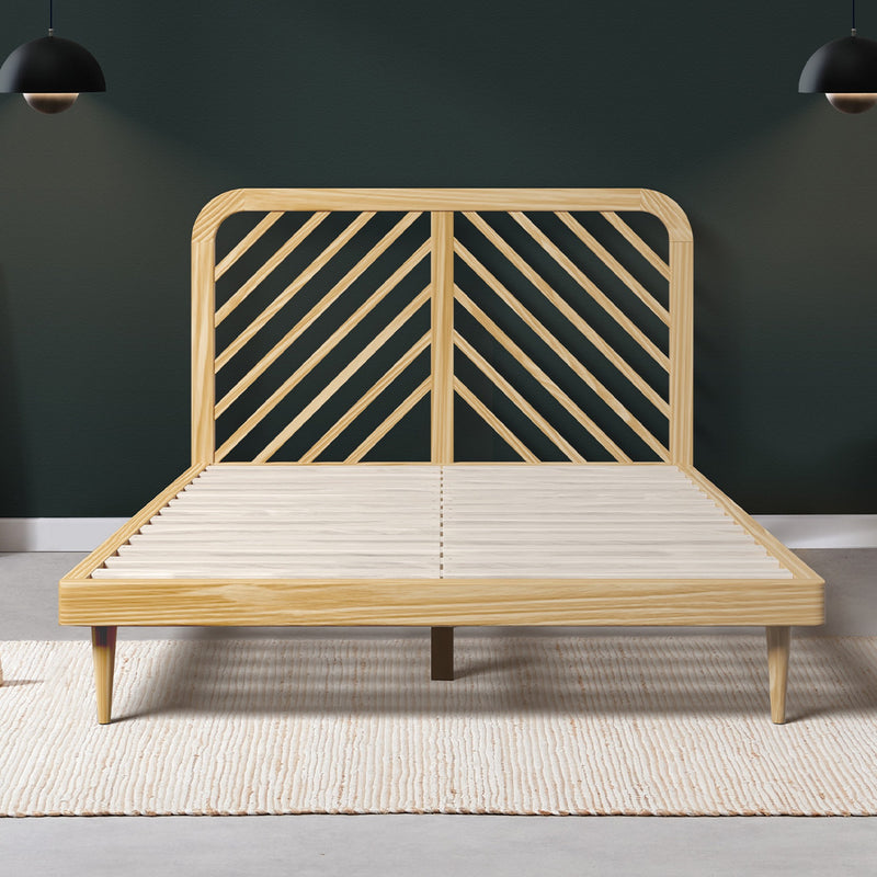 Cama de madera Alba - Acabado pino macizo / roble