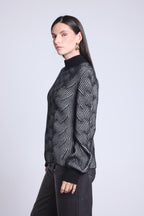 Strukturpullover Ambra - Schwarz-Weiß - Damen - Kaschmir Und Wolle